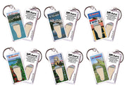 St. Thomas FootWhere® Souvenir Keychains. 6 Piece Set. Made in USA - FootWhere® Souvenir Shop