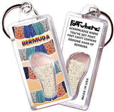 Bermuda FootWhere® Souvenir Keychain. Made in USA-FootWhere® Souvenirs