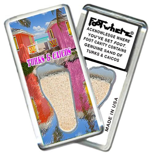 Turks & Caicos FootWhere® Souvenir Magnet. pieces/6 assorted styles.-FootWhere® Souvenirs