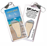 Turks & Caicos FootWhere® Souvenir Zipper-Pulls. 6 Piece Set. Made in USA - FootWhere® Souvenir Shop