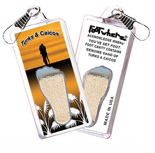 Turks & Caicos FootWhere® Souvenir Zipper-Pull. 72 pieces/6 assorted styles.-FootWhere® Souvenirs