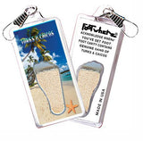 Turks & Caicos FootWhere® Souvenir Zipper-Pulls. 6 Piece Set. Made in USA - FootWhere® Souvenir Shop