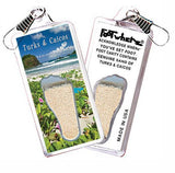 Turks & Caicos FootWhere® Souvenir Zipper-Pulls. 6 Piece Set. Made in USA - FootWhere® Souvenir Shop