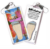 Turks & Caicos FootWhere® Souvenir Zipper-Pulls. 6 Piece Set. Made in USA - FootWhere® Souvenir Shop