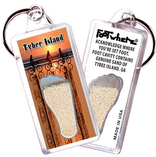 Tybee Island FootWhere® Souvenir Keychain. Made in USA - FootWhere® Souvenir Shop