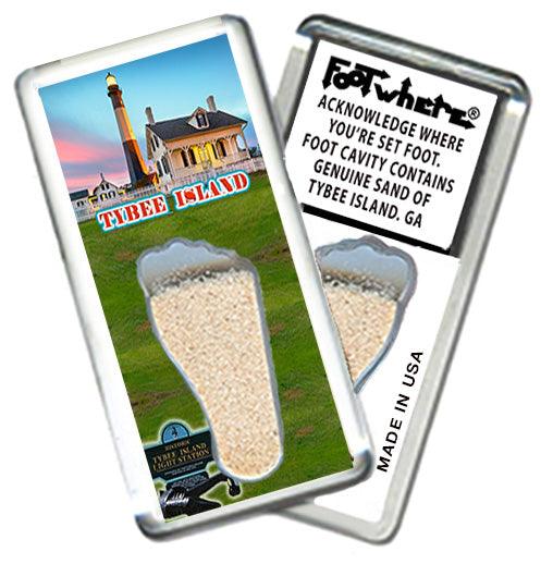 Tybee Island FootWhere® Souvenir Fridge Magnet. Made in USA - FootWhere® Souvenir Shop
