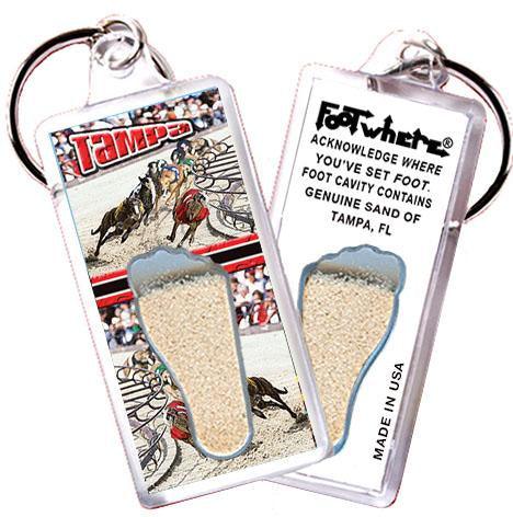 Tampa FootWhere® Souvenir Keychain. Made in USA-FootWhere® Souvenirs