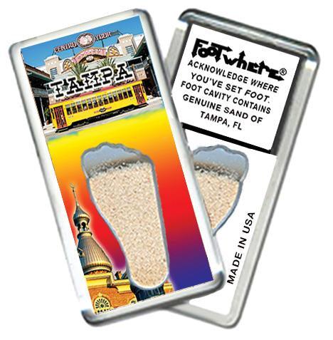 Tampa FootWhere® Souvenir Fridge Magnet. Made in USA-FootWhere® Souvenirs