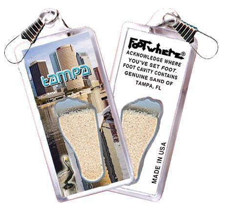 Tampa FootWhere® Souvenir Zipper-Pull. Made in USA-FootWhere® Souvenirs