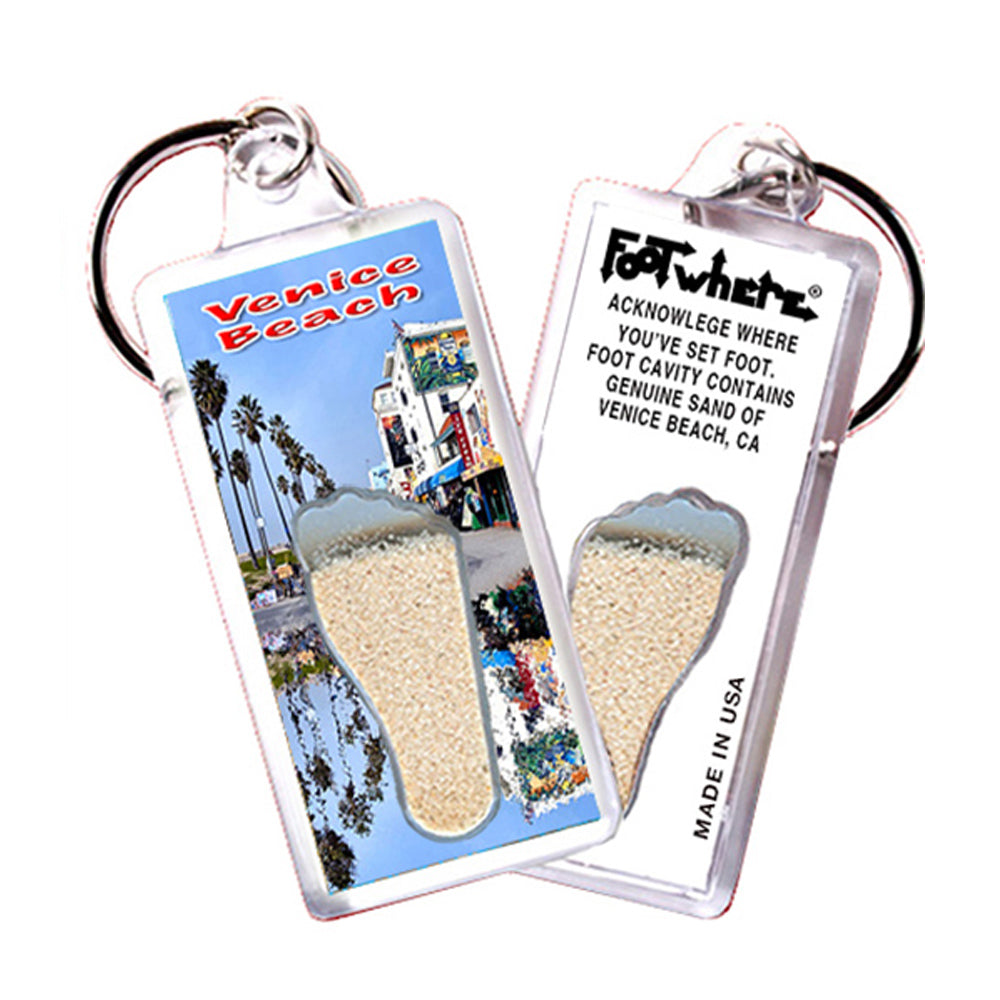 Venice Beach FootWhere® Souvenir Key Chain. 72 pieces/6 assorted styles.