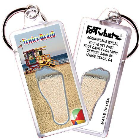 Venice Beach FootWhere® Souvenir Key Chain. Made in USA-FootWhere® Souvenirs