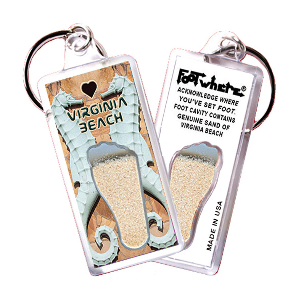 Virginia Beach FootWhere® Souvenir Keychain. 72 pieces/6 assorted styles.