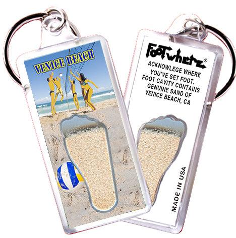 Venice Beach FootWhere® Souvenir Keychains. 6 Piece Set. Made in USA - FootWhere® Souvenir Shop