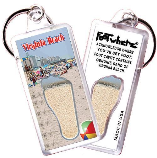 Virginia Beach FootWhere® Souvenir Keychain. Made in USA-FootWhere® Souvenirs