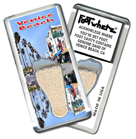Venice Beach FootWhere® Souvenir Keychains Fridge Magnets. 6 Piece Set. Made in USA - FootWhere® Souvenir Shop