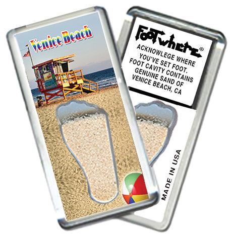 Venice Beach FootWhere® Souvenir Keychains Fridge Magnets. 6 Piece Set. Made in USA - FootWhere® Souvenir Shop