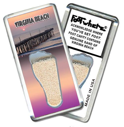 Virginia Beach FootWhere® Souvenir Fridge Magnets. 6 Piece Set. Made in USA - FootWhere® Souvenir Shop