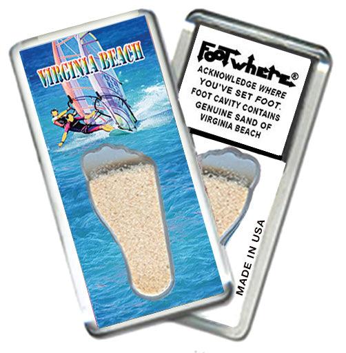 Virginia Beach FootWhere® Souvenir Fridge Magnets. 6 Piece Set. Made in USA - FootWhere® Souvenir Shop