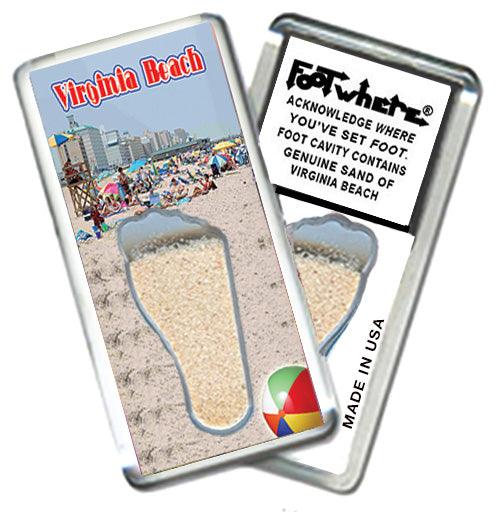 Virginia Beach FootWhere® Souvenir Fridge Magnets. 6 Piece Set. Made in USA - FootWhere® Souvenir Shop