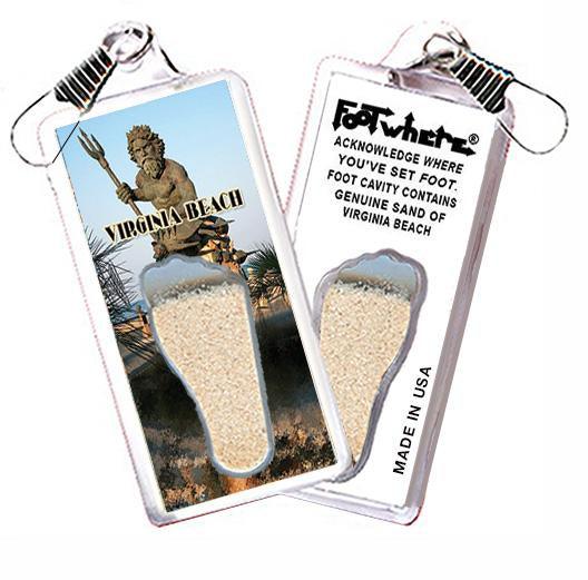 Virginia Beach FootWhere® Souvenir Zipper-Pull. Made in USA-FootWhere® Souvenirs