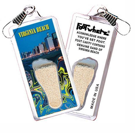 Virginia Beach FootWhere® Souvenir Zipper-Pull. Made in USA-FootWhere® Souvenirs