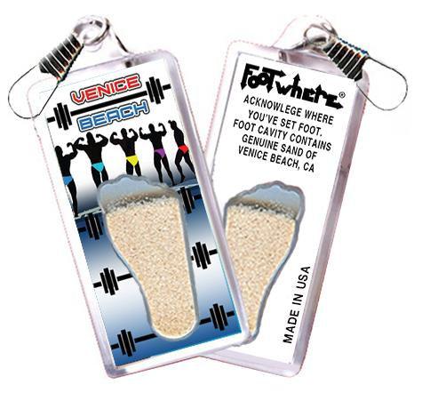 Venice Beach FootWhere® Souvenir Zipper-Pull. Made in USA-FootWhere® Souvenirs