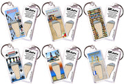 Venice Beach FootWhere® Souvenir Keychains. 6 Piece Set. Made in USA - FootWhere® Souvenir Shop