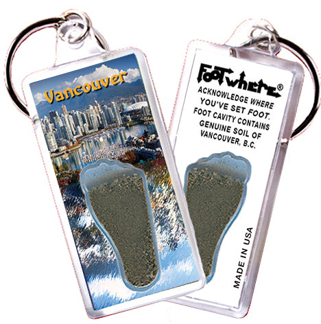 Vancouver FootWhere® Souvenir Keychain. 72 pieces/6 assorted styles.