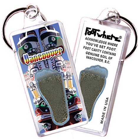 Vancouver FootWhere® Souvenir Keychain. 72 pieces/6 assorted styles.