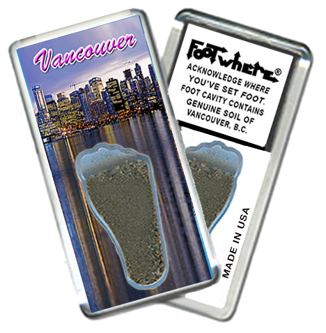 Vancouver, B.C. FootWhere® Souvenir Magnet. 72 pieces/6 assorted styles.