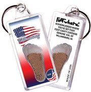 Williamsburg, VA FootWhere® Souvenir Key Chain. Made in USA-FootWhere® Souvenirs