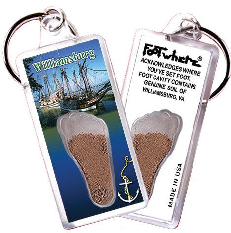 Williamsburg FootWhere® Souvenir Zipper-Pulls. 6 Piece Set. Made in USA - FootWhere® Souvenir Shop