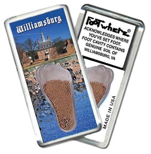 Williamsburg FootWhere® Souvenir Fridge Magnets. 6 Piece Set. Made in USA - FootWhere® Souvenir Shop