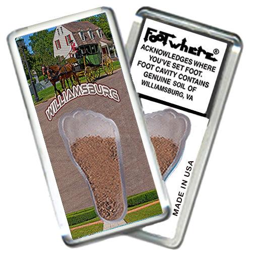 Williamsburg FootWhere® Souvenir Fridge Magnets. 6 Piece Set. Made in USA - FootWhere® Souvenir Shop