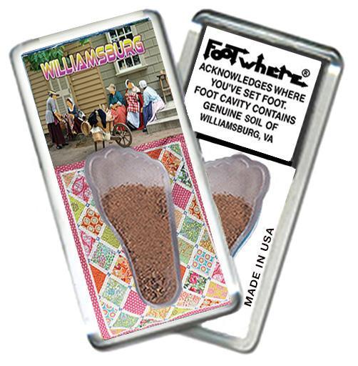 Williamsburg, VA FootWhere® Souvenir Magnet. Made in USA-FootWhere® Souvenirs