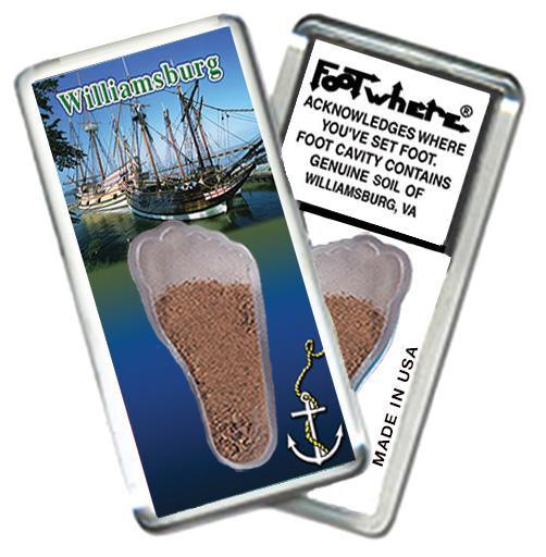 Williamsburg, VA FootWhere® Souvenir Magnet. Made in USA-FootWhere® Souvenirs