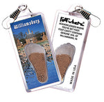 Load image into Gallery viewer, Williamsburg, VA FootWhere® Souvenir Zipper-Pull. 72 pieces/6 assorted styles.
