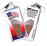 Williamsburg, VA FootWhere® Souvenir Zipper-Pull. Made in USA-FootWhere® Souvenirs