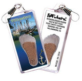 Williamsburg, VA FootWhere® Souvenir Zipper-Pull. Made in USA-FootWhere® Souvenirs