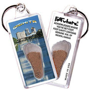 Wichita, KS FootWhere® Souvenir Key Chain. Made in USA-FootWhere® Souvenirs