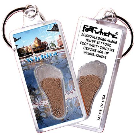 Wichita FootWhere® Souvenir Keychains. 6 Piece Set. Made in USA - FootWhere® Souvenir Shop