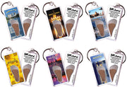 Wichita FootWhere® Souvenir Keychains. 6 Piece Set. Made in USA - FootWhere® Souvenir Shop