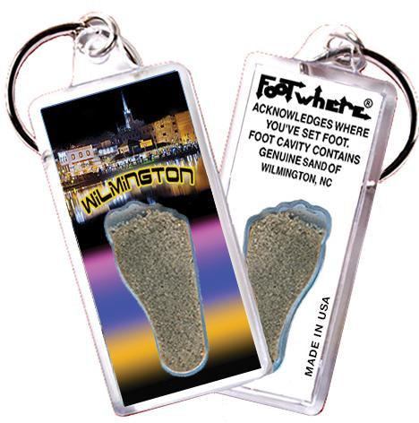 Wilmington, NC FootWhere® Souvenir Keychain. Made in USA-FootWhere® Souvenirs