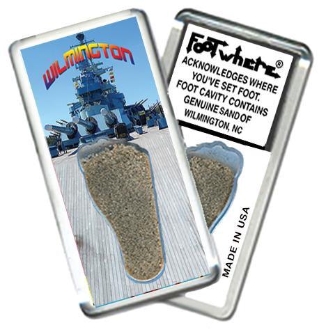 Wilmington, NC FootWhere® Souvenir Fridge Magnet. Made in USA-FootWhere® Souvenirs