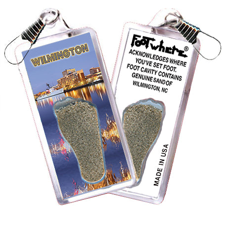 Wilmington, NC FootWhere® Souvenir Zipper-Pull. 72 pieces/6 assorted styles.