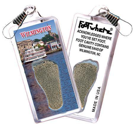 Wilmington, NC FootWhere® Souvenir Zipper-Pull. Made in USA-FootWhere® Souvenirs