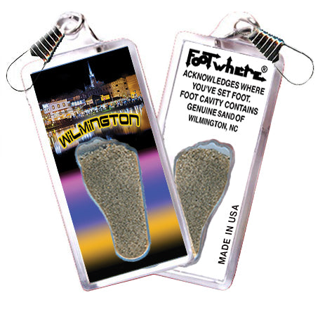 Wilmington, NC FootWhere® Souvenir Zipper-Pull. 72 pieces/6 assorted styles.