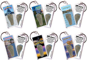 Wilmington FootWhere® Souvenir Keychains. 6 Piece Set. Made in USA - FootWhere® Souvenir Shop