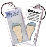 White Sands FootWhere® Souvenir Keychain. Made in USA-FootWhere® Souvenirs