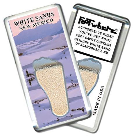 White Sands, NM FootWhere® Souvenir Fridge Magnet. Made in USA-FootWhere® Souvenirs